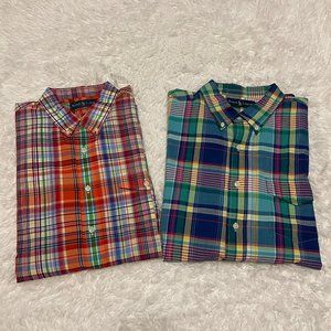 Ralph Lauren Button Down Long Sleeve Shirt Mens Size XL Plaid (2 shirts)